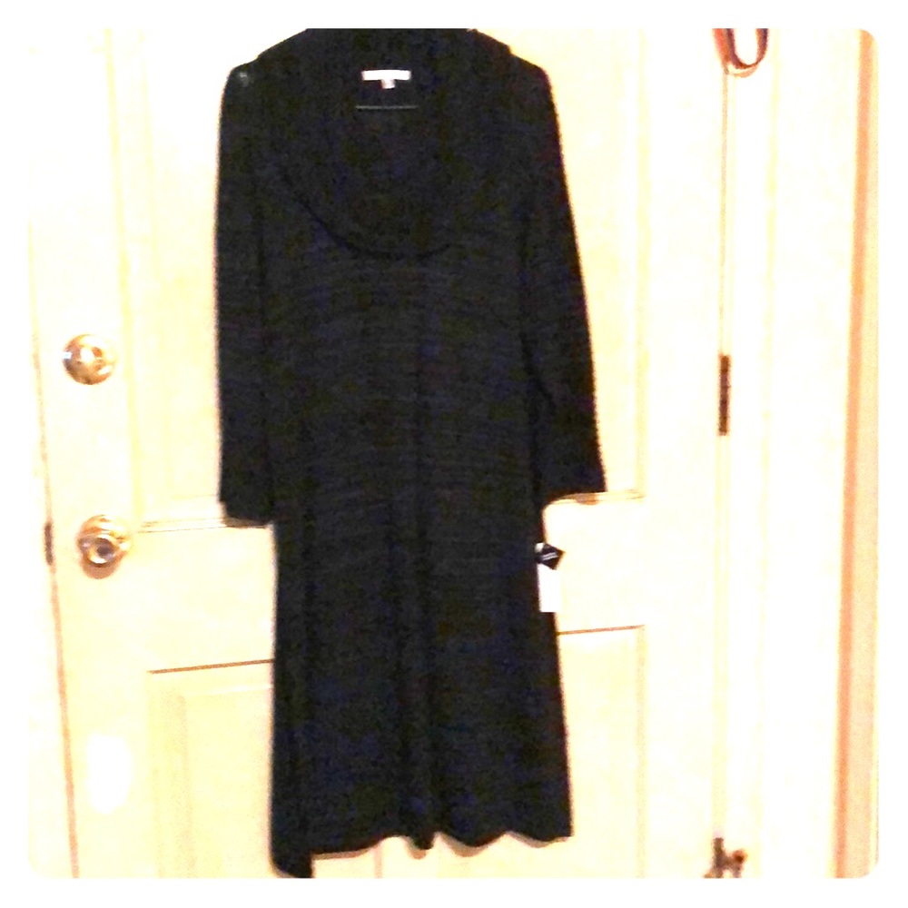 Cowl neck dark emerald dress